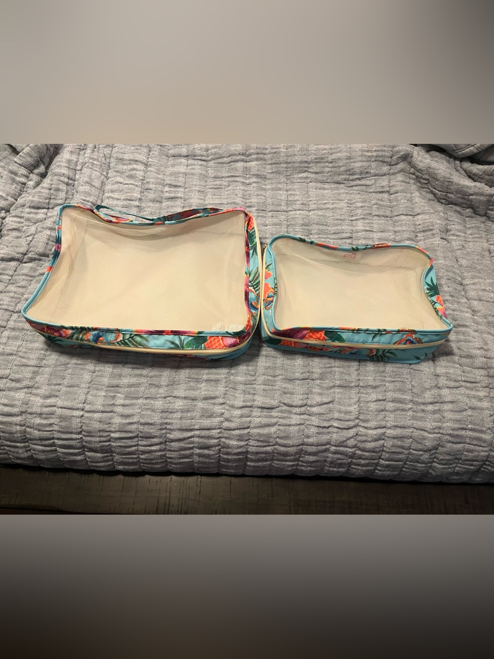 Floral Turquoise Travel Organizer Bags